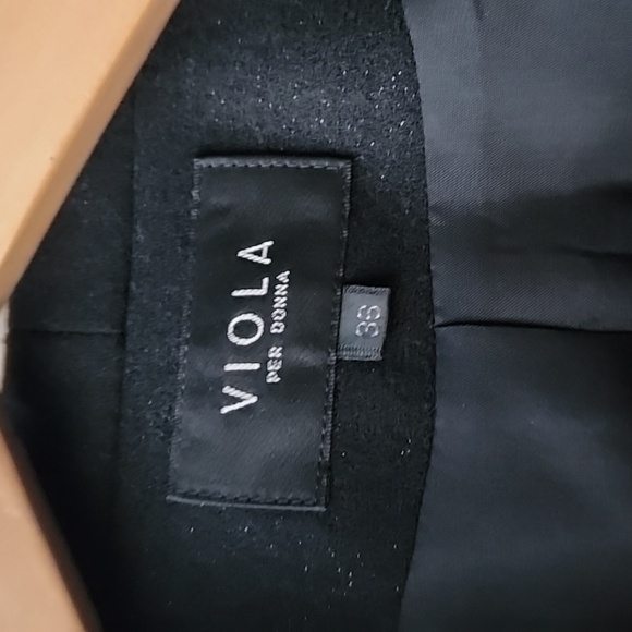 Vintage Viola Pleated Front Metallic 100% Wool Button Fitted Blazer Jacket - Picture 5 of 10